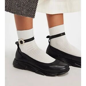 Free People Adventure Ballet Sneakers Black Size 8